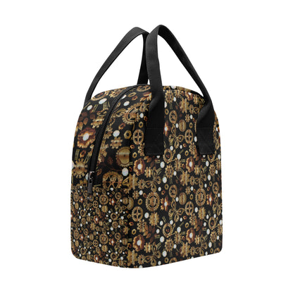 Steampunk Butterfly Design Themed Print Insulated Lunch Bag
