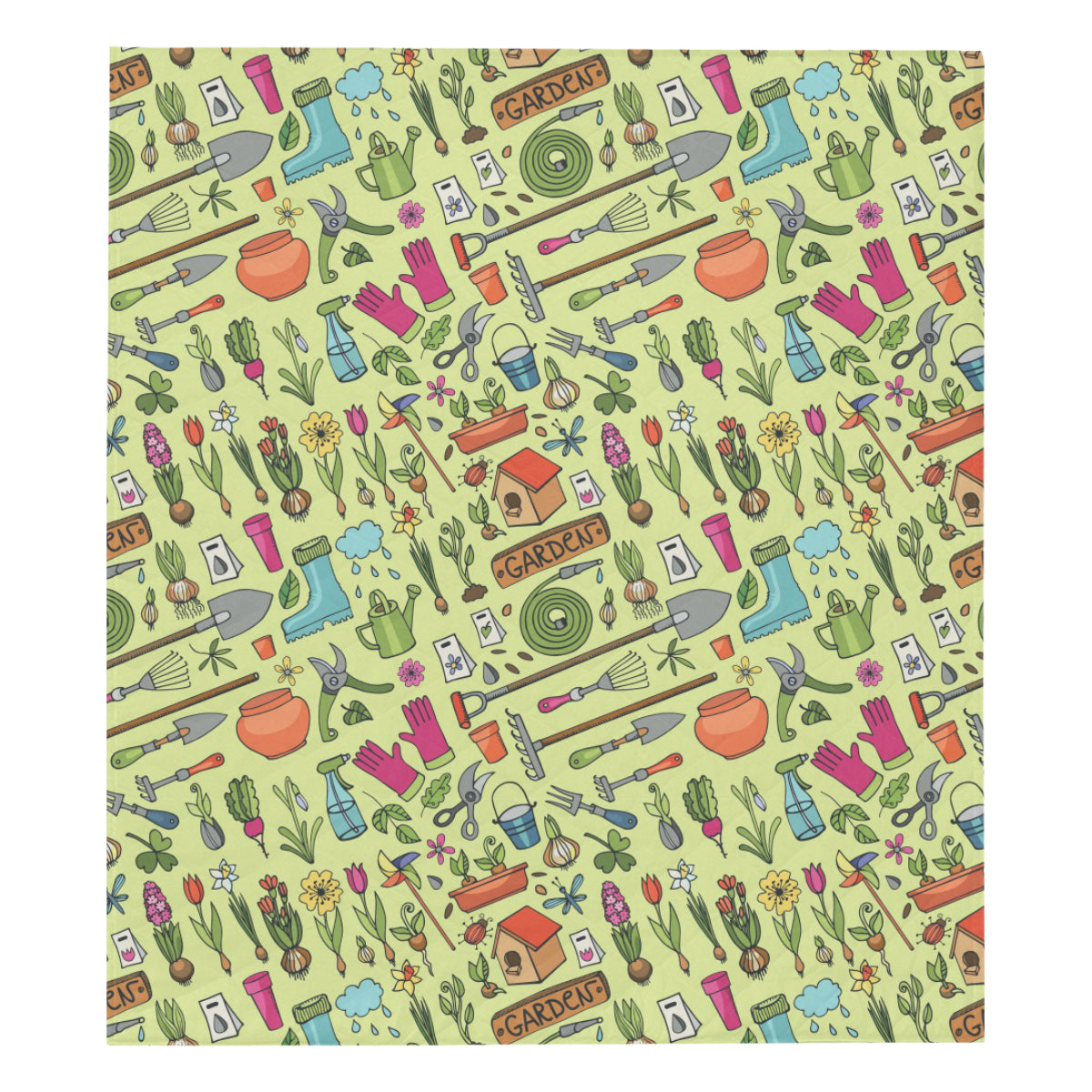 Gardening Pattern Print Design G02 Premium Quilt