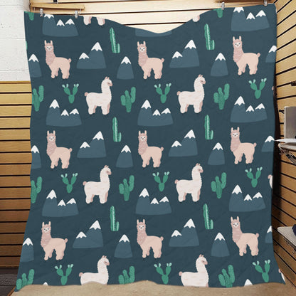 Llama Pattern Print Design 06 Premium Quilt
