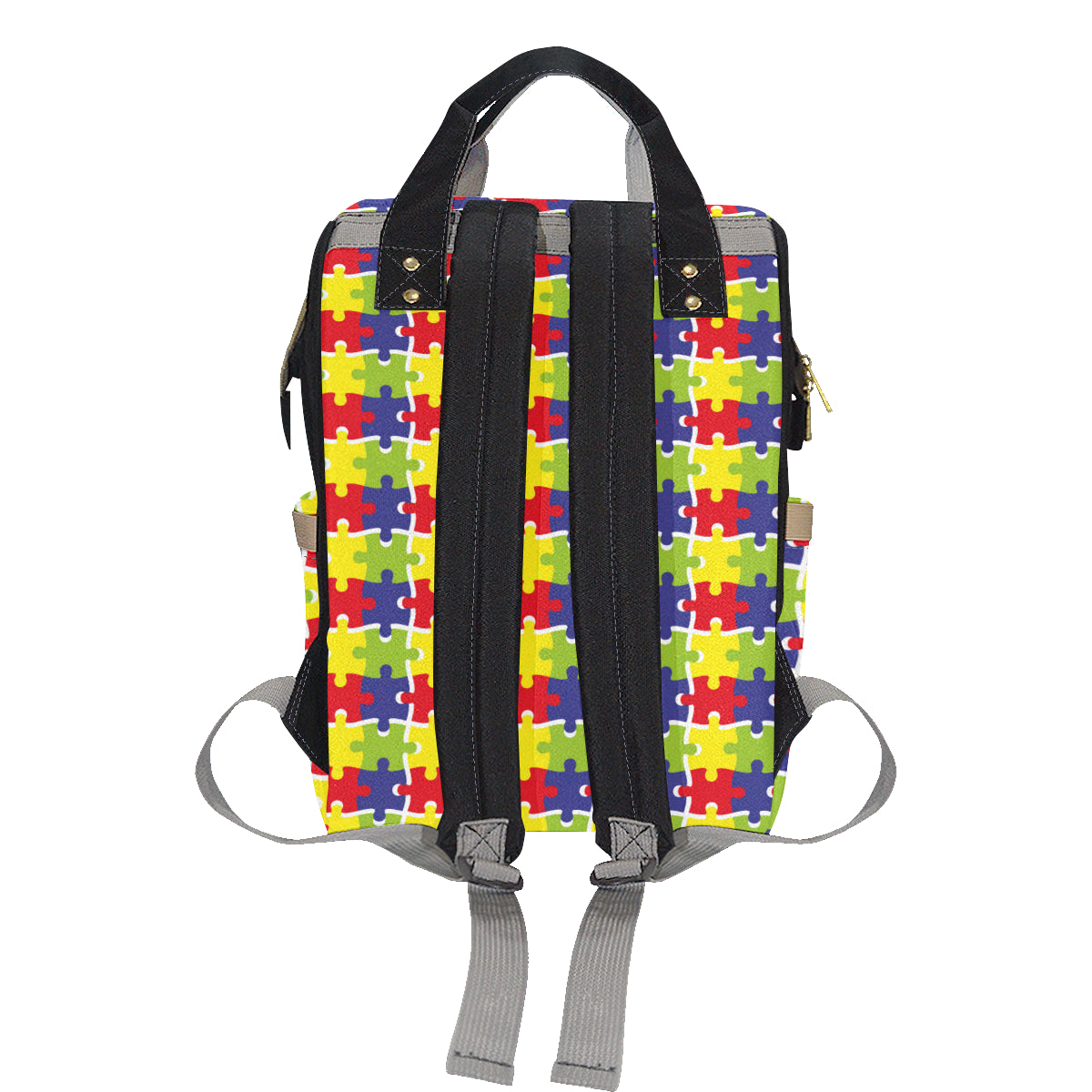 Autism Awareness Pattern Print Design 03 Diaper Bag Backpack