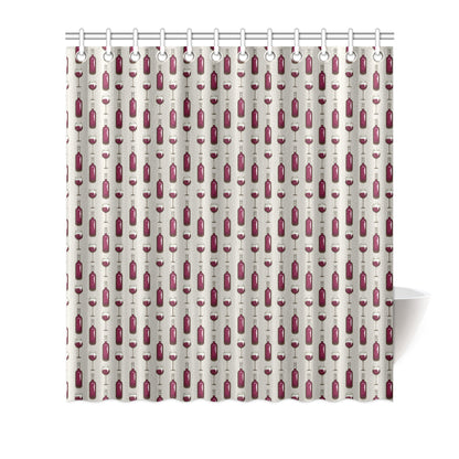 Wine Bottle Pattern Print Shower Curtain