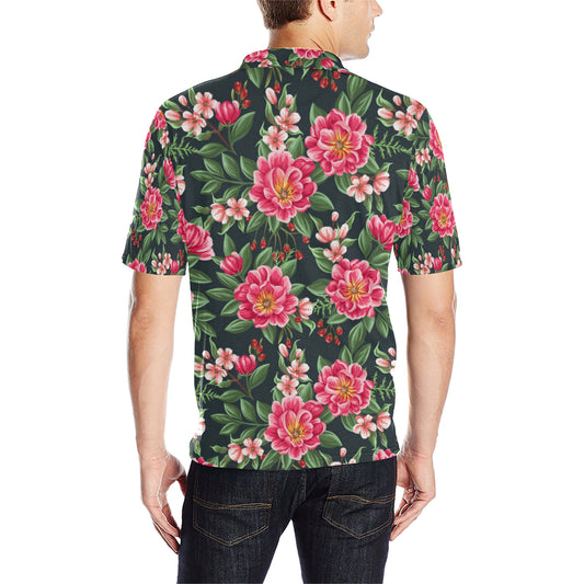 Summer Floral Pattern Print Design SF06 Men Polo Shirt