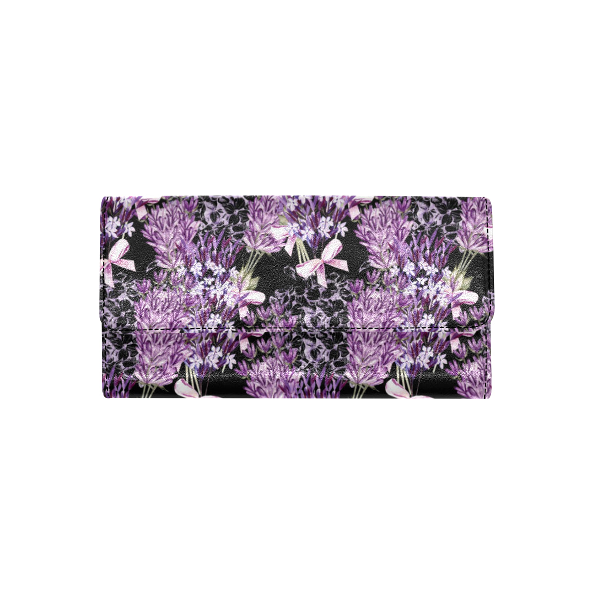 Lavender Pattern Print Design LV06 Women's Trifold Wallet