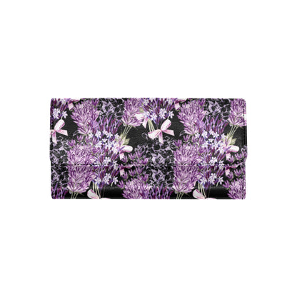 Lavender Pattern Print Design LV06 Women's Trifold Wallet