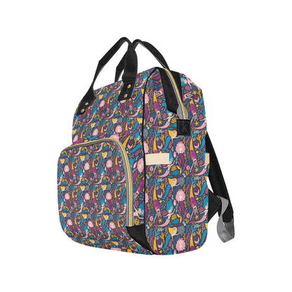 Mermaid Pattern Print Design 08 Diaper Bag Backpack