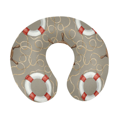 Nautical Pattern Print Design A02 U-Shaped Travel Neck Pillow