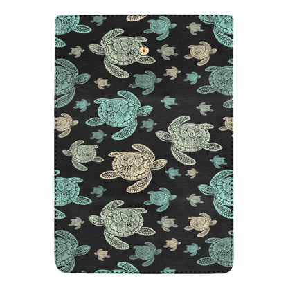 Sea Turtle Stamp Pattern Women's Trifold Wallet
