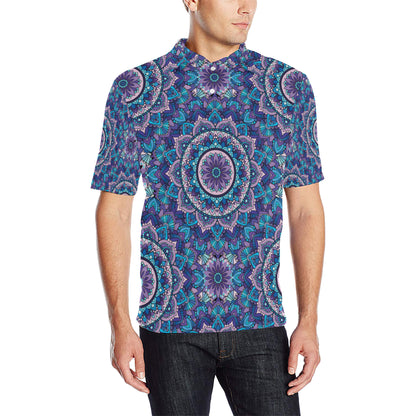 Mandala Pattern Print Design 04 Men Polo Shirt