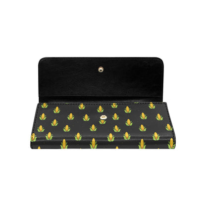 Corn Pattern Print Design 04 Women's Trifold Wallet
