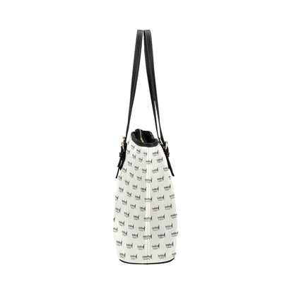 Trumpet Pattern Themed Print Leather Tote Bag