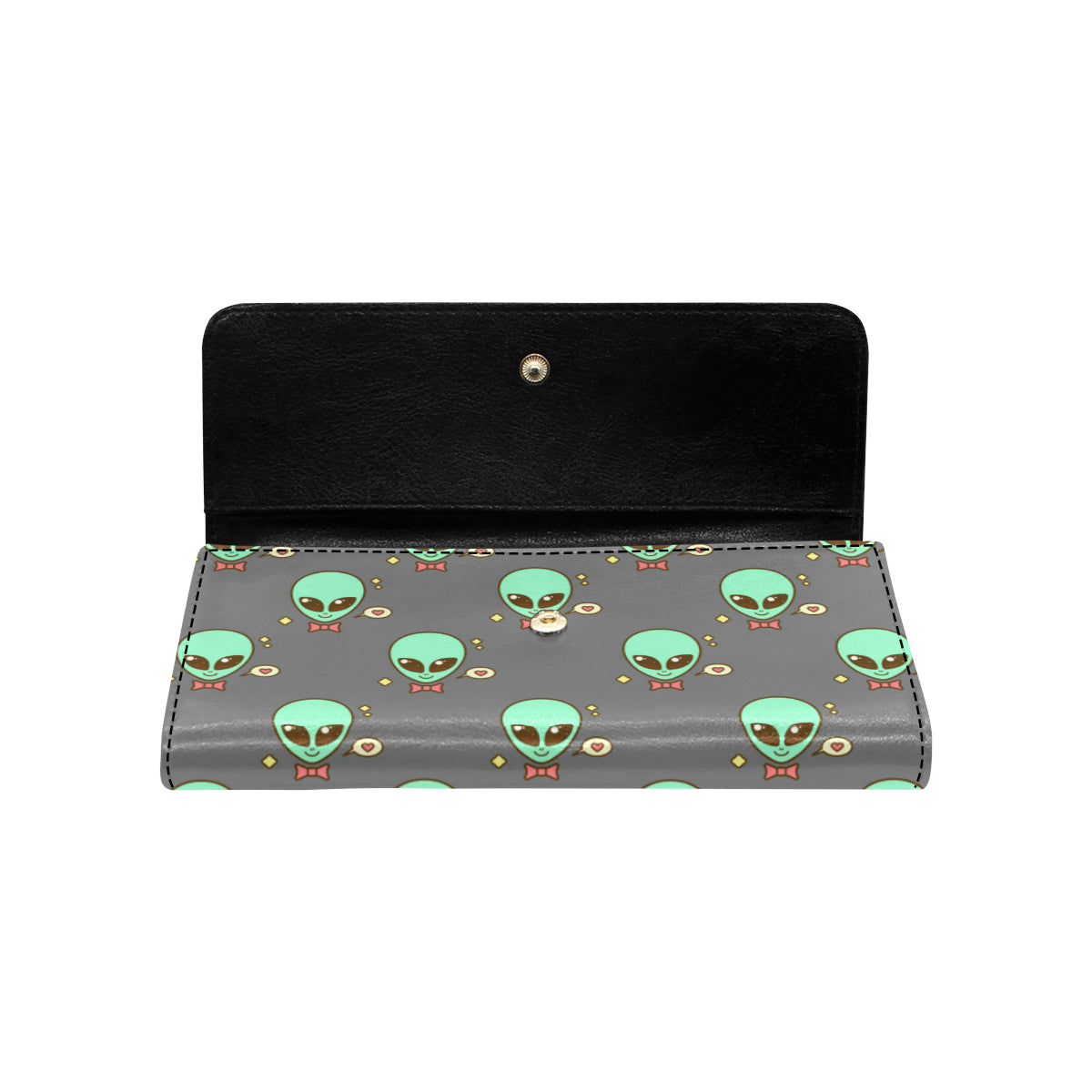 Alien Pattern Print Design 02 Women's Trifold Wallet