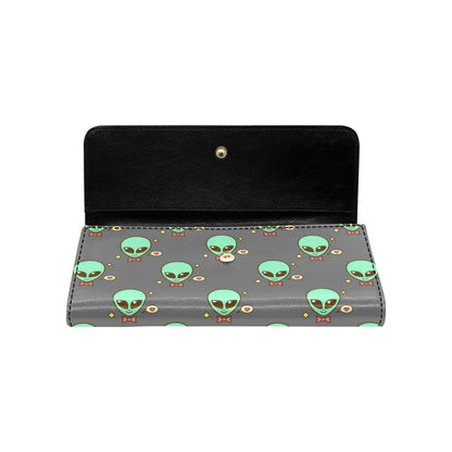 Alien Pattern Print Design 02 Women's Trifold Wallet