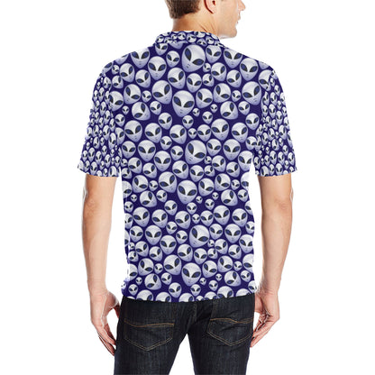 Alien Head Extraterrestrial Men Polo Shirt