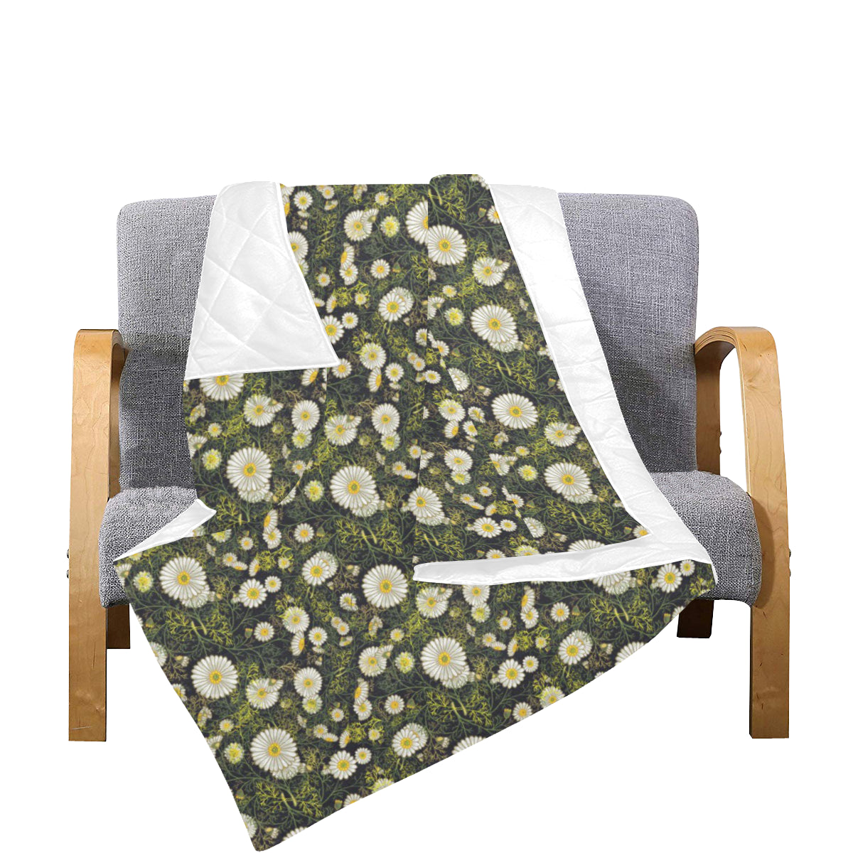 Daisy Pattern Print Design 03 Premium Quilt