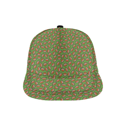American Football on Green Design Snapback Cap