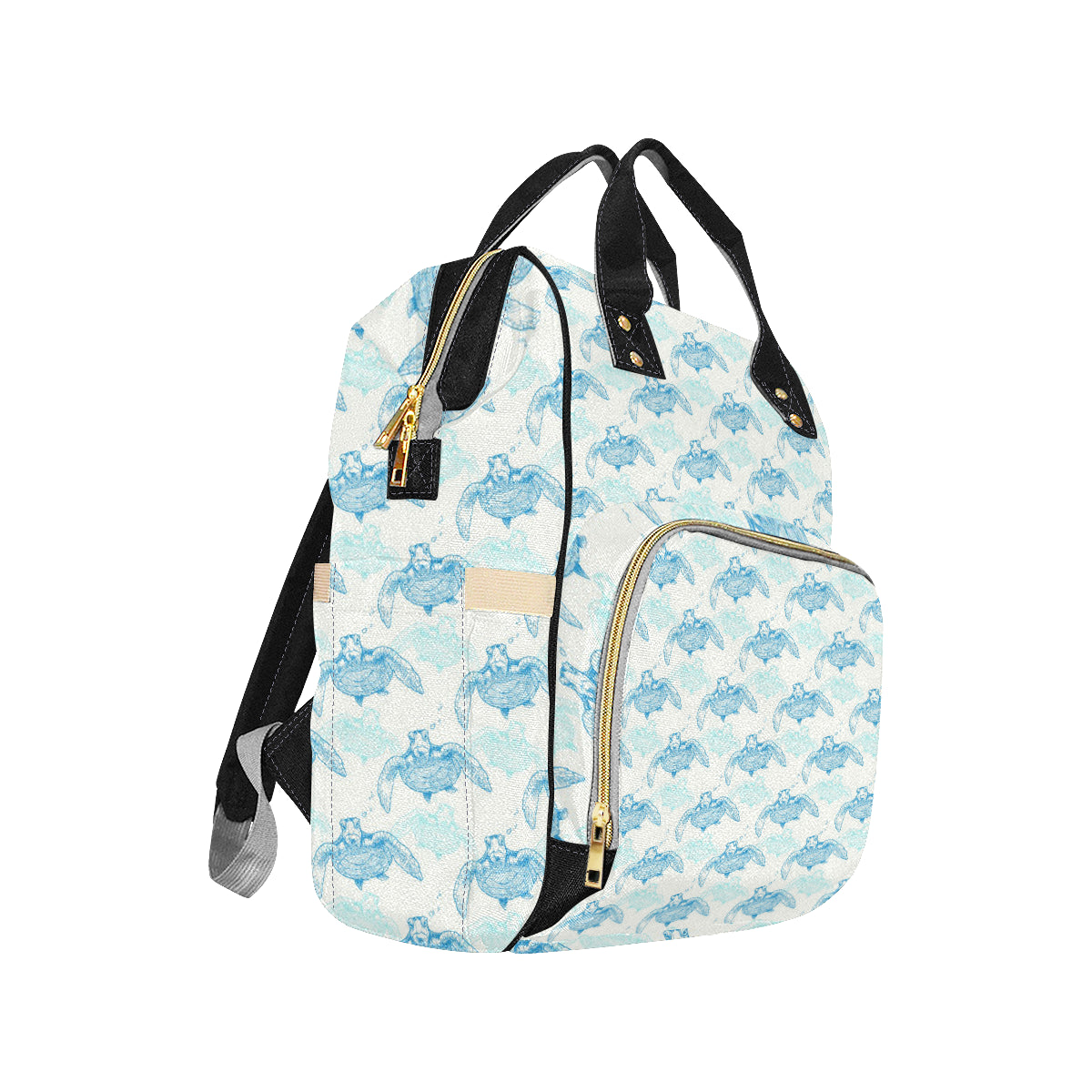 Sea Turtle Pattern Print Design T01 Diaper Bag Backpack