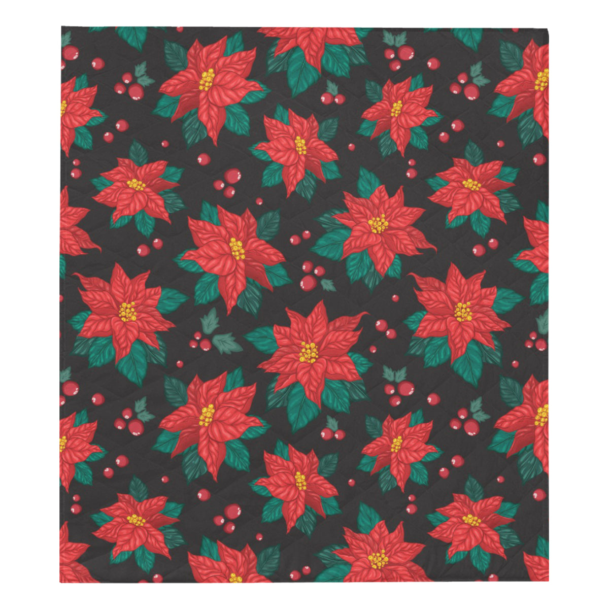 Poinsettia Pattern Print Design POT07 Premium Quilt