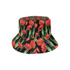 Tulip Red Pattern Print Design TP03 Unisex Bucket Hat