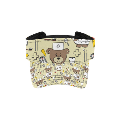 Nurse Bear Pattern Print Design A02 Unisex Sun Visor
