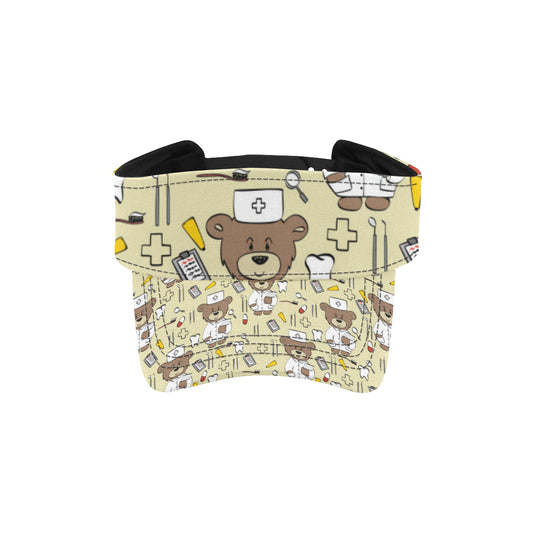 Nurse Bear Pattern Print Design A02 Unisex Sun Visor