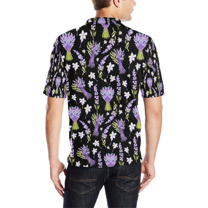 Lavender Pattern Print Design LV04 Men Polo Shirt