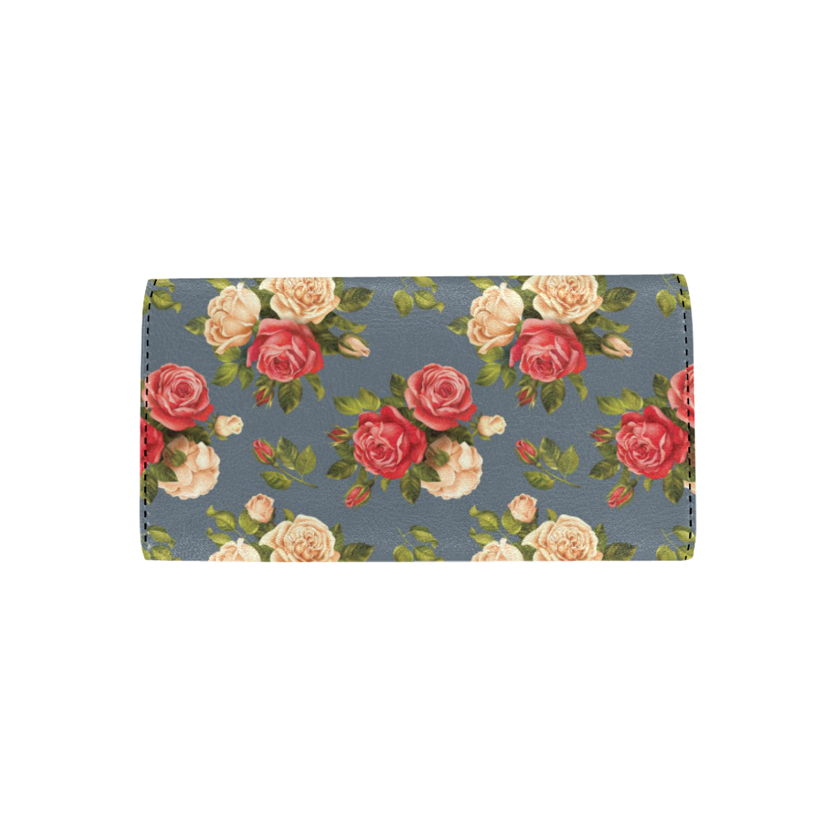 Rose Pattern Print Design RO017 Women's Trifold Wallet