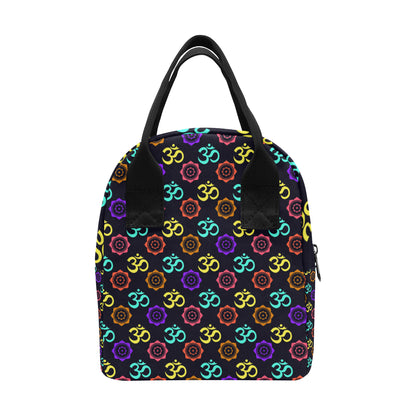Chakra OM Print Pattern Insulated Lunch Bag
