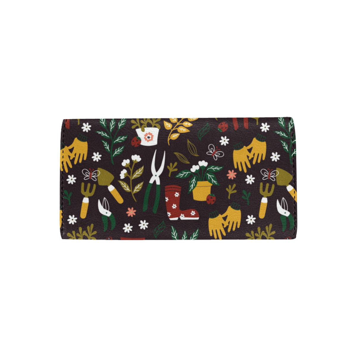 Gardening Pattern Print Design G05 Women's Trifold Wallet