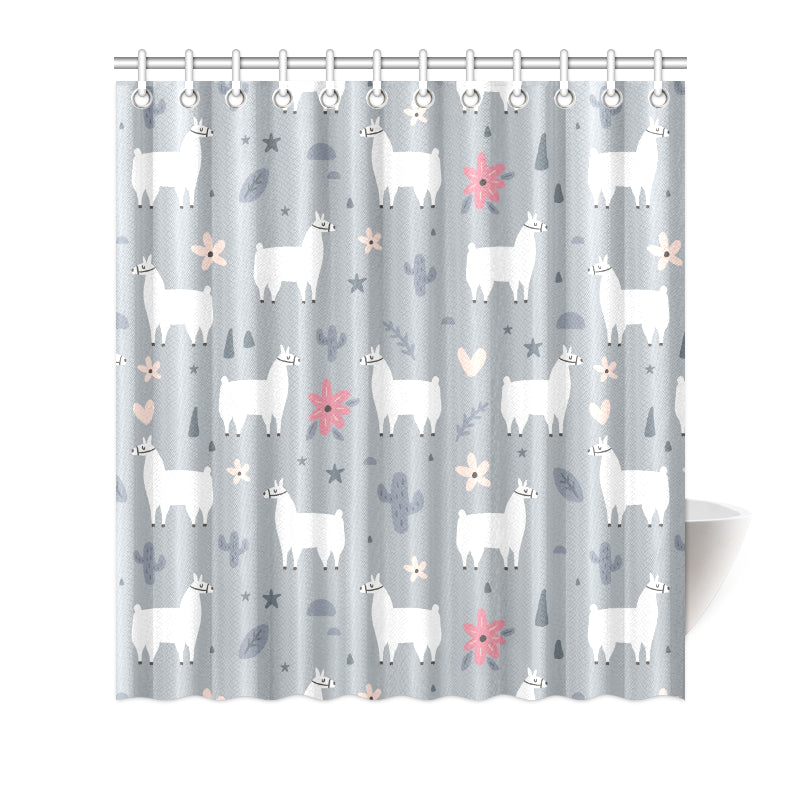Llama Pattern Print Design 010 Shower Curtain