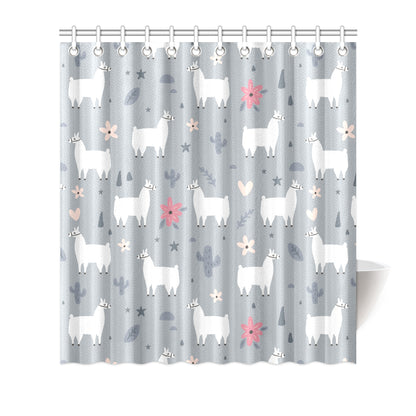 Llama Pattern Print Design 010 Shower Curtain