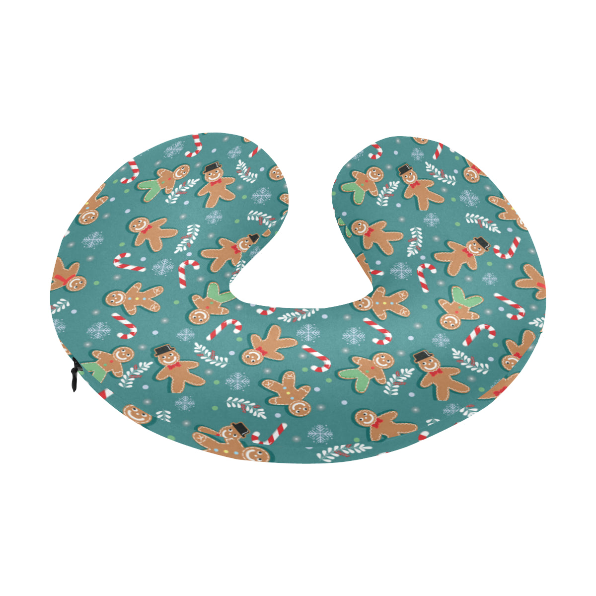 Gingerbread Pattern Print Design 05 U-Shaped Travel Neck Pillow