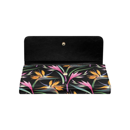 Tropical Flower Pattern Print Design TF017 Women's Trifold Wallet