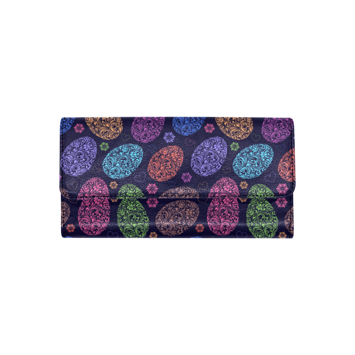 Easter Eggs Pattern Print Design RB012 Women's Trifold Wallet