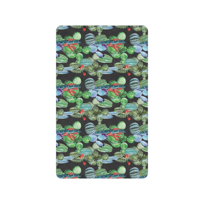 Cactus Watercolor Style Print Rubber Doormat