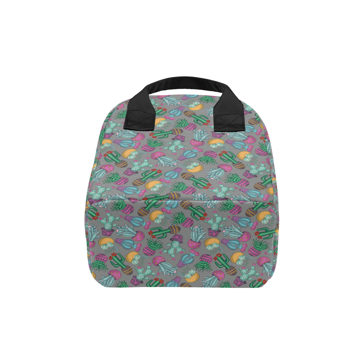 Cactus Colorful Print Pattern Insulated Lunch Bag