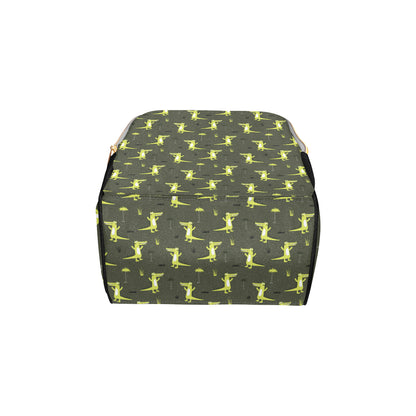Alligator Pattern Print Design 05 Diaper Bag Backpack