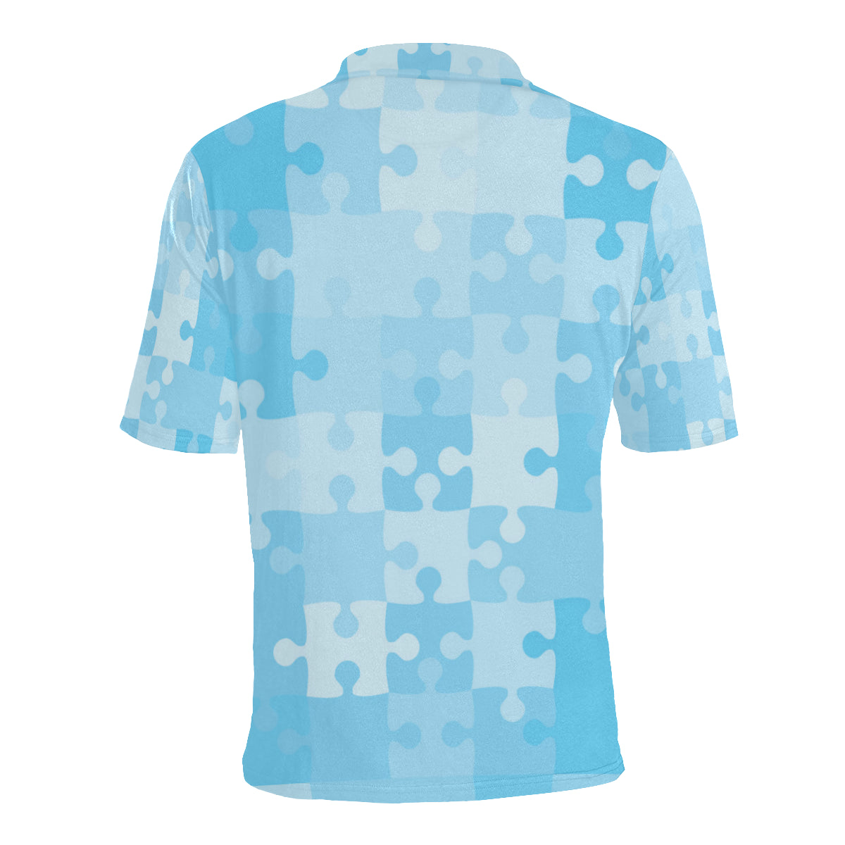 Puzzle Blue Pattern Print Design A04 Men Polo Shirt