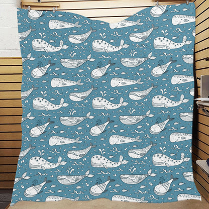 Humpback Whale Pattern Print Design 03 Premium Quilt