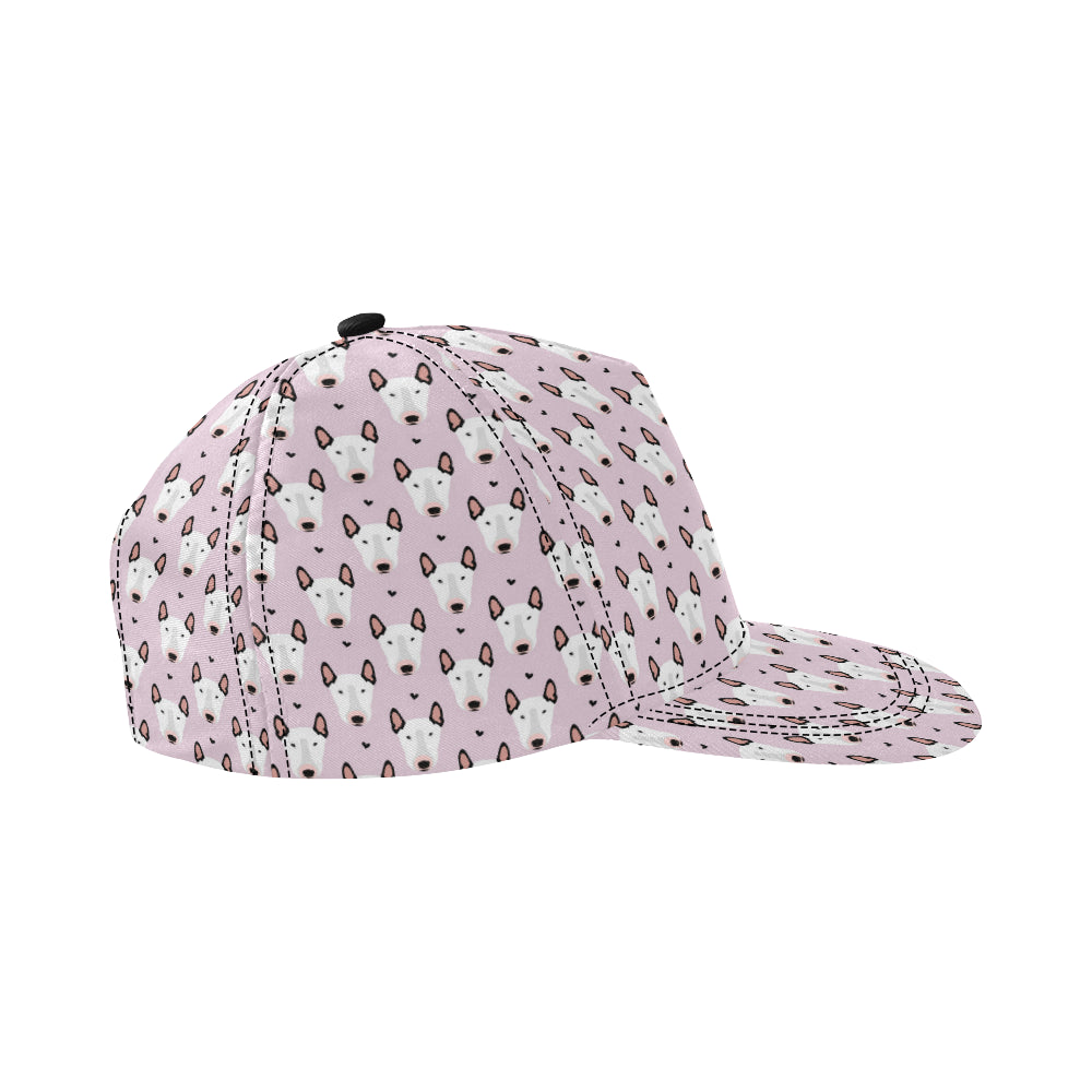 Bull Terrier Pink Print Pattern Snapback Cap