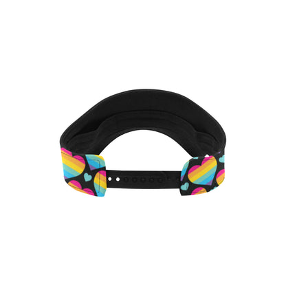 Rainbow Heart Print Pattern Unisex Sun Visor