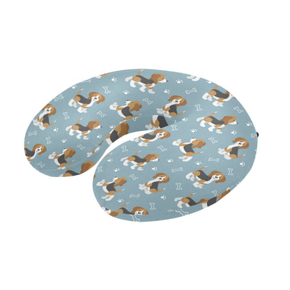 Beagle Pattern Print Design 02 U-Shaped Travel Neck Pillow