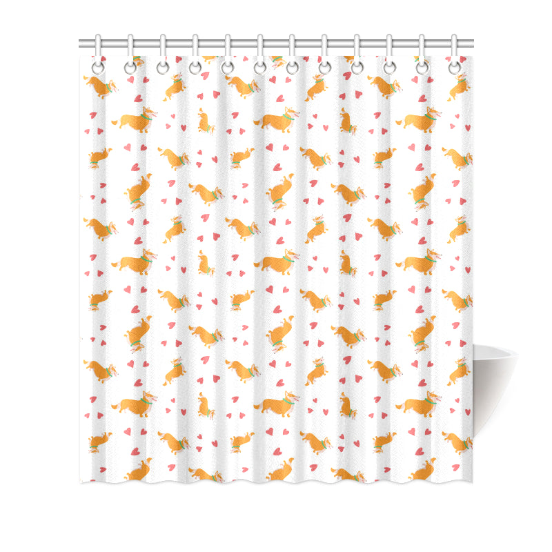 Cardigan Welsh Corgis Pattern Print Design 04 Shower Curtain