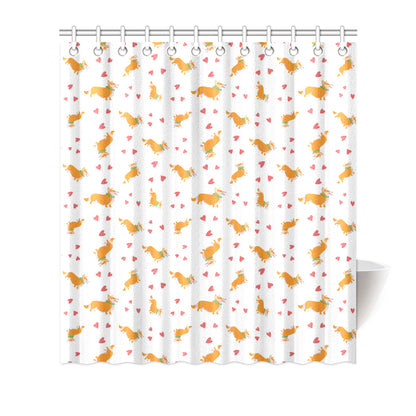 Cardigan Welsh Corgis Pattern Print Design 04 Shower Curtain
