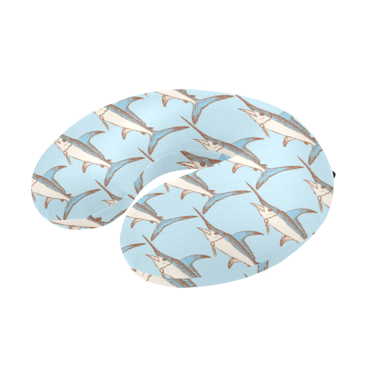 Swordfish Pattern Print Design 01 U-Shaped Travel Neck Pillow