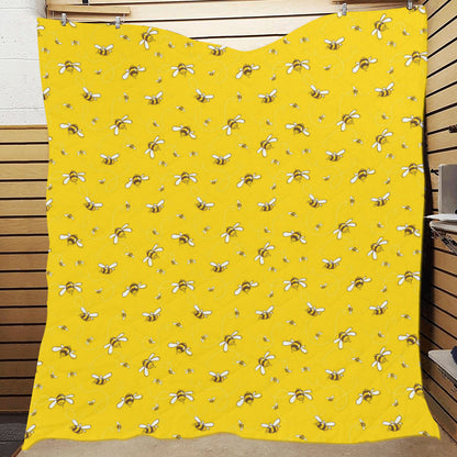 Bee Pattern Print Design 05 Premium Quilt