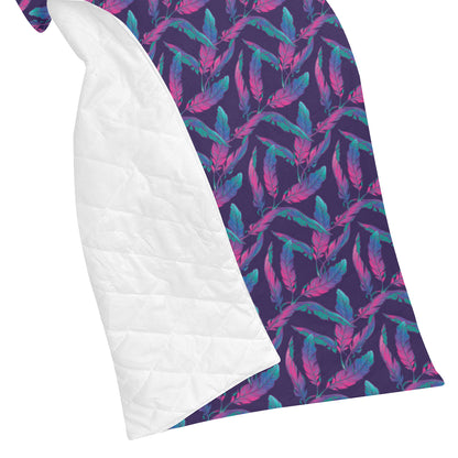 Banana Leaf Pattern Print Design 08 Premium Quilt