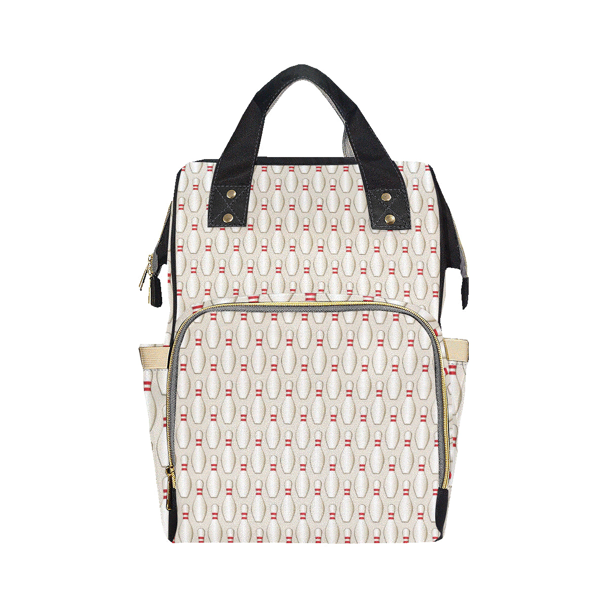 Bowling Pin Pattern Print Design 01 Diaper Bag Backpack