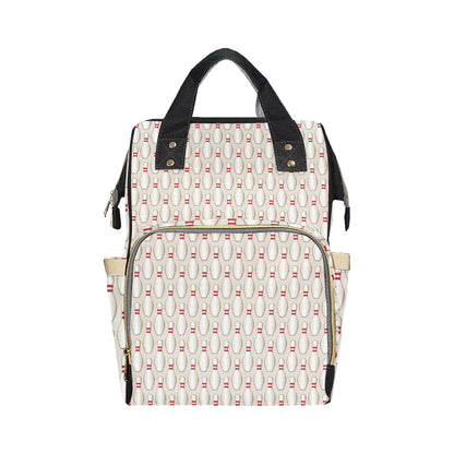 Bowling Pin Pattern Print Design 01 Diaper Bag Backpack