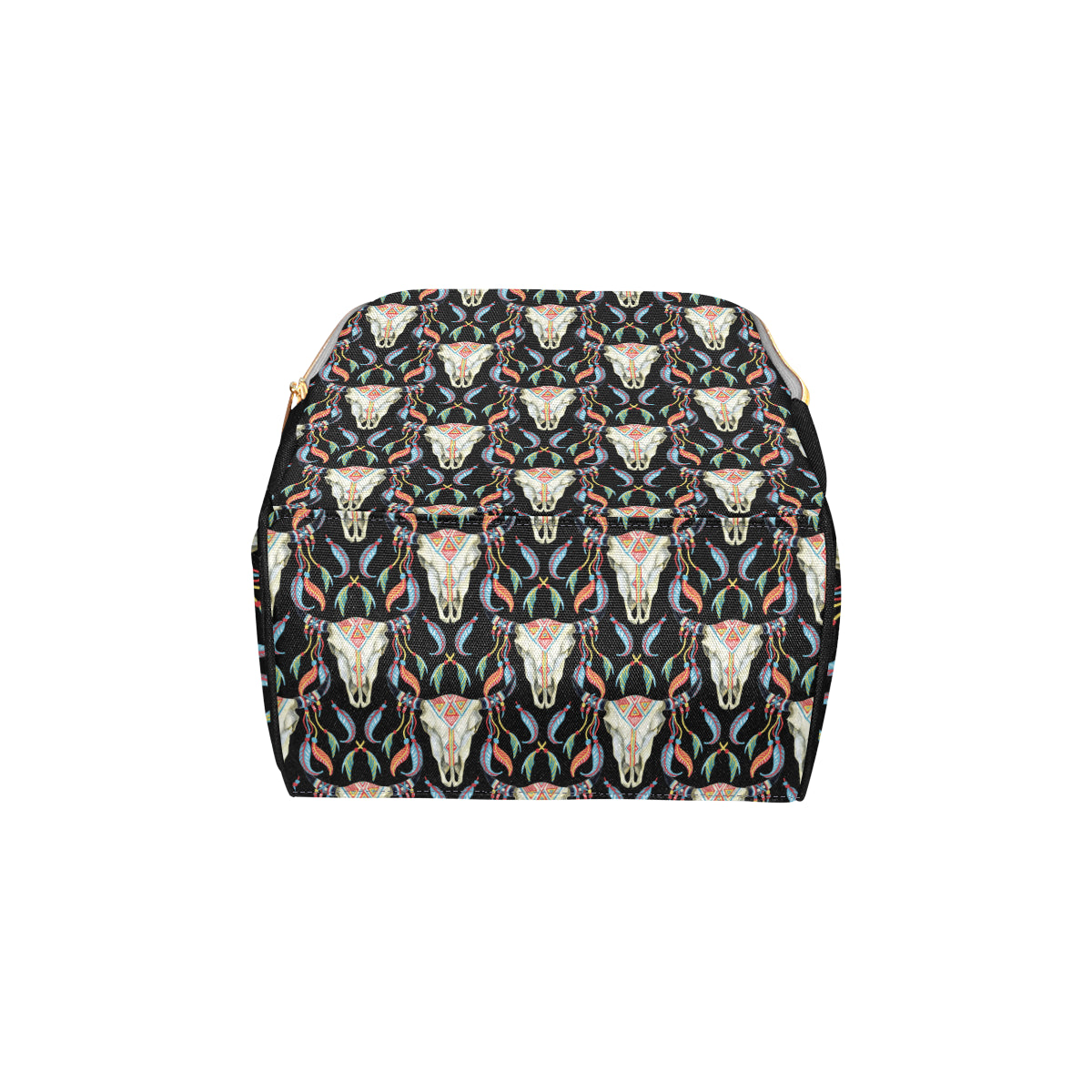 Buffalo Head Boho Style Pattern Print Design 01 Diaper Bag Backpack