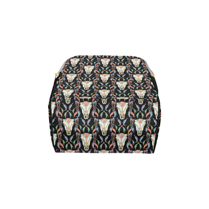 Buffalo Head Boho Style Pattern Print Design 01 Diaper Bag Backpack